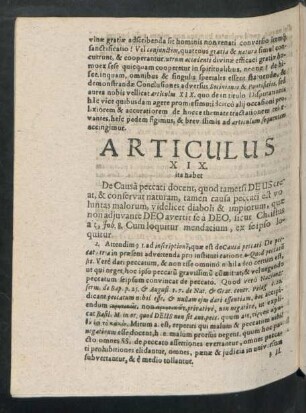Articulus XIX. ita habet