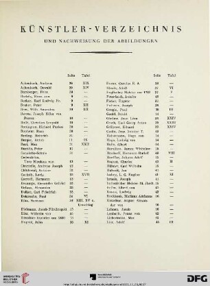 Künstler-Verzeichnis