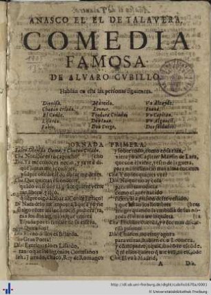 Añasco El De Talavera : comedia famosa
