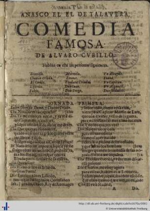 Añasco El De Talavera : comedia famosa