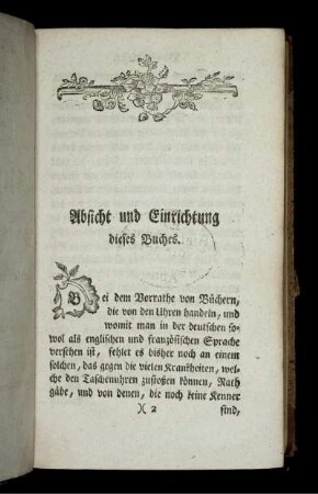 Absicht und Einrichtung dieses Buches