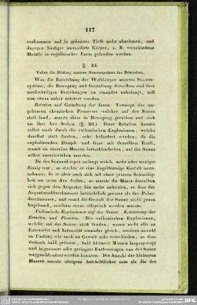 §. 24. Ueber die Bildung unseres Sonnensystems ins Besondere