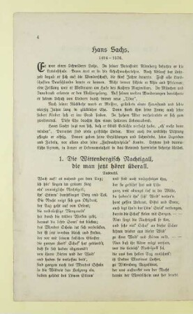 Hans Sachs. 1494 - 1576
