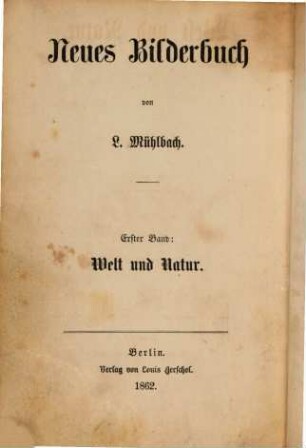 Neues Bilderbuch von L. Mühlbach, 1