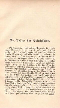 Der Lehrer des Griechischen.