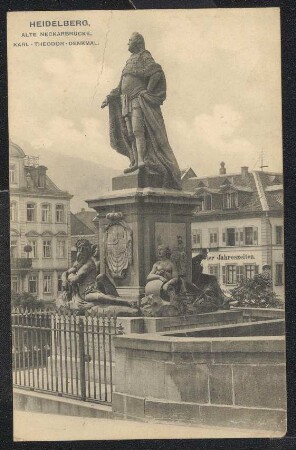 Heidelberg. Alte Neckarbrücke, Karl-Theodor-Denkmal