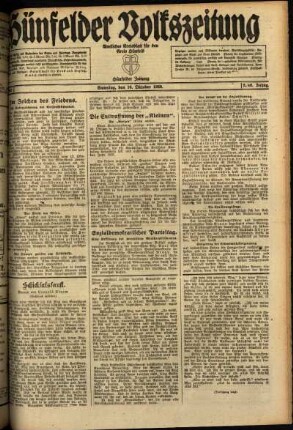 Ausgabe vom Samstag, den 16. Oktober 1920.