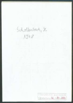 Schollenbruch, Hermann, [Kur]-Direktor in Westerland, an Wichert