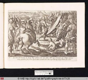 Franz I. empfängt Giovanni de' Medici in einem Feldlager vor seinem Zelt.