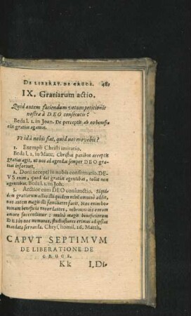 Caput Septimum. De Liberatione De Cruce.