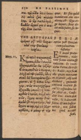Feriae tertiae post Dominicam palmarum historia.