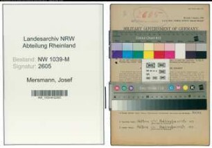 Entnazifizierung Josef Mersmann , geb. 15.03.1910 (Meister)