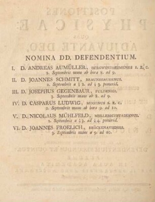 Nomina DD. defendentium.