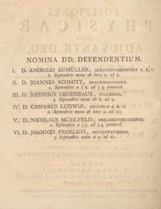 Nomina DD. defendentium.