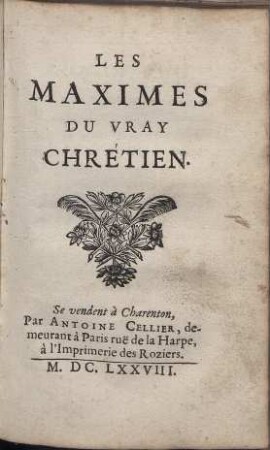 Les Maximes du vray chrétien