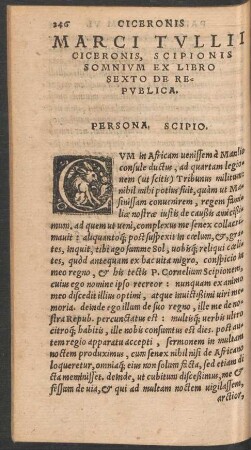 Marci Tullii Ciceronis, Scipionis Somnium Ex Libro Sexto De Republica.