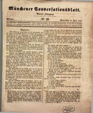 Münchener Conversationsblatt. 1843, 1843 = Jg. 4, 13. Apr.