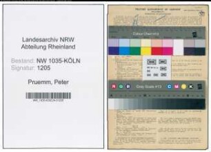 Entnazifizierung Peter Pruemm , geb. 21.09.1892 (Hauer)