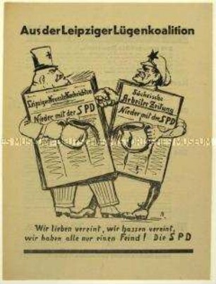 Flugblatt der SPD zum Sklarek-Skandal und Aufruf zur Leipziger Stadtverordnetenwahl 1929