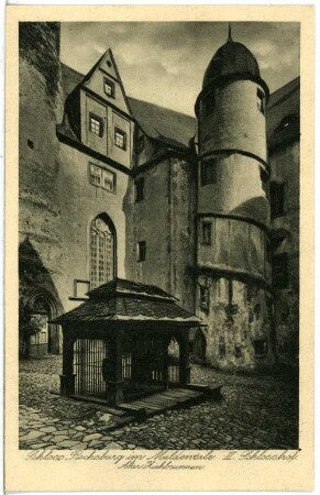 Rochsburg. Schloss, 3. Schlosshof mit Alten Ziehbrunnen
