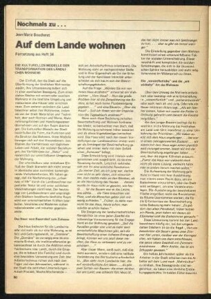 Auf dem Lande wohnen