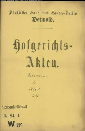 Wehrmann, Jobst Henrich gegen Johann Henrich Nagel - Verkauftes Land