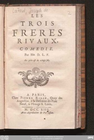 Les Trois Freres Rivaux : Comedie
