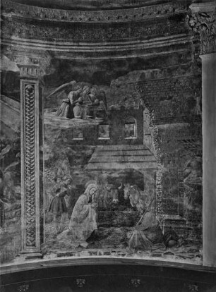 Apsisfresken — Anbetung des Kindes (und Verkündigung an einen Hirten)