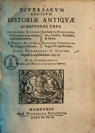Diversarum gentium historiae antiquae scriptores tres