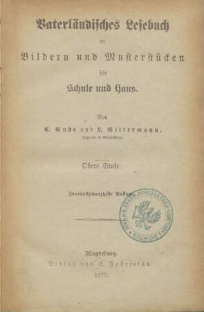 Obere Stufe, [Schülerbd.]: [Obere Stufe, [Schülerbd.]]