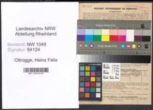 Entnazifizierung Heinz Felix Oltrogge , geb. 12.04.1908 (Kaufmaennischer Angestellter)