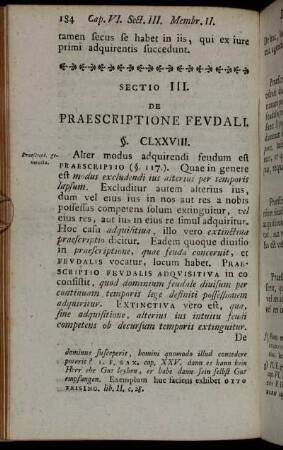 Sectio III. De praescriptione feudali.