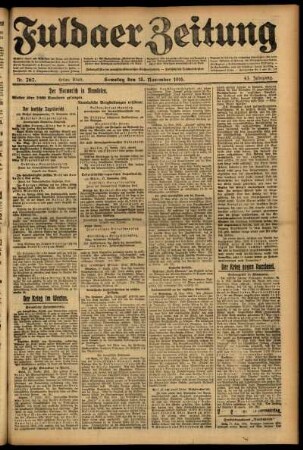 Erste Ausgabe vom Samstag, den 18. November 1916.