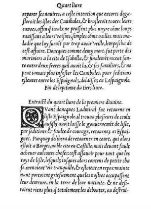 Extraict du quart liure de la premiere dixaine.