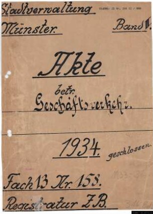 Regelung des Geschäftsverkehrs.