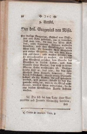 9. Artikel. Der heil. Gregorius von Nissa.