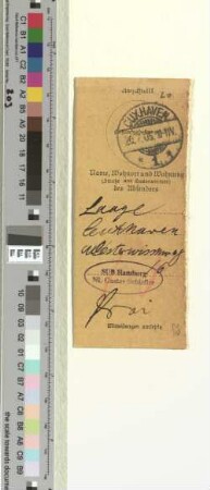 [Paketabschnitt an Gustav Schiefler]