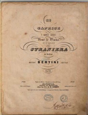 Grand caprice à quatre mains pour le piano sur un motif de la Straniera de Bellini : op. 131