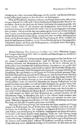 Reimann, Michael :: Der Goslarer Frieden von 1642, (Quellen und Darstellungen zur Geschichte Niedersachsens, 90) : Hildesheim, Lax, 1979