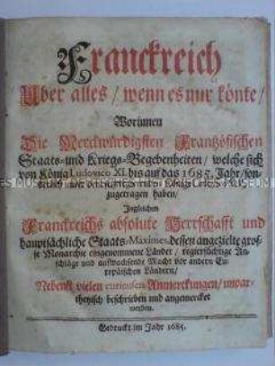 Geschichte der Kriege Frankreichs von Ludwig XI. bis Ludwig XIV.