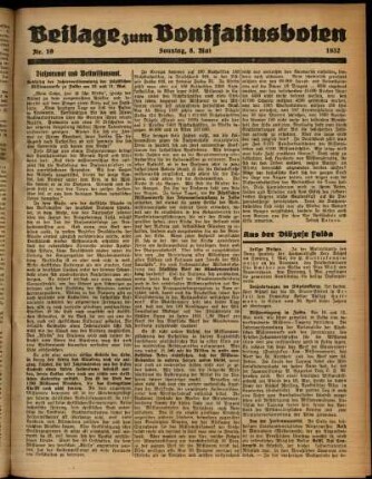 Zweite Ausgabe vom Sonntag, den 08. Mai 1932.