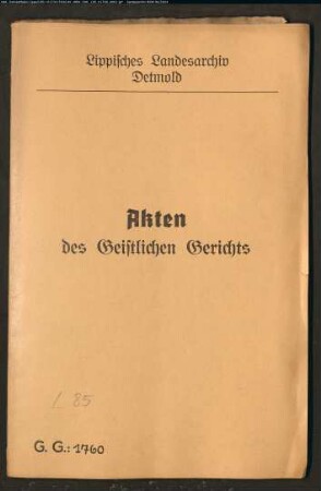 Anton Schwabedissen, dienend bei Hackemack zu Heidenbentrup gegen Anna Ilsabein Held zu Haßen (Hardissen), wegen einer Eheklage