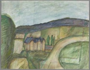 Ohne Titel [Villa zwischen Feldern]