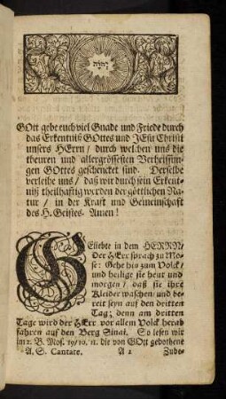 3-15, "Gott gebe euch viel Gnade und Friede durch..."
