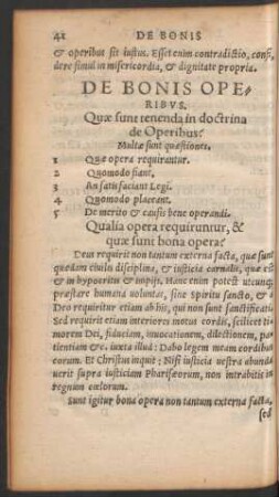 De Bonis Operibus.