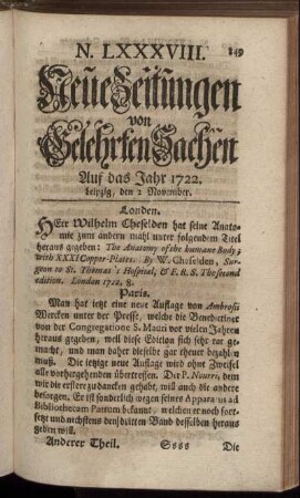 N. LXXXVIII. Leipzig, den 2 November. - N. XCVI. Leipzig, den 30 November.