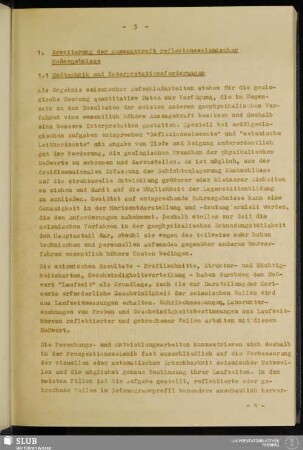 1. Erweiterung der Aussagekraft reflexionsseismischer Meßergebnisse