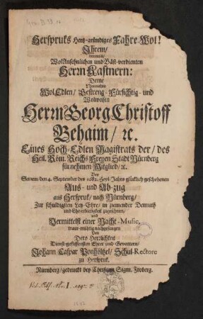 Holzschuher, Familie, Nürnberg / Wappen "Bibliotheca Norica Holzschuheriana"