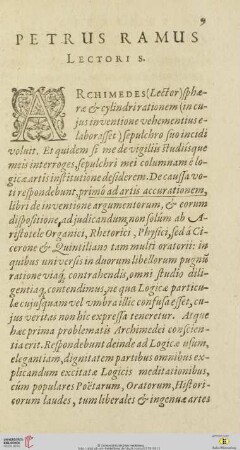 Petrus Ramus Lectori