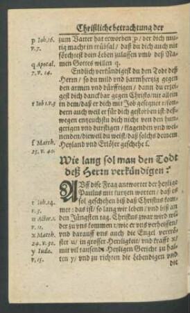 Wie lang sol man den Todt deß Herrn verkündigen?